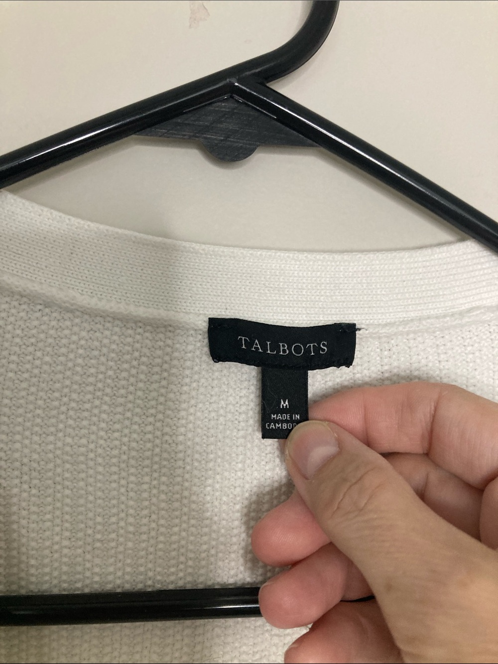 Talbots Cream Ribbed V-Neck Button Front Cardigan M - Picture 2 of 9